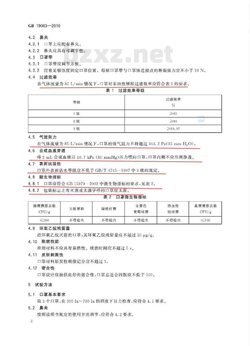 GB 19083-2010 医用防护口罩技术要求 GB 19083-2010 医用防护口罩技术要求