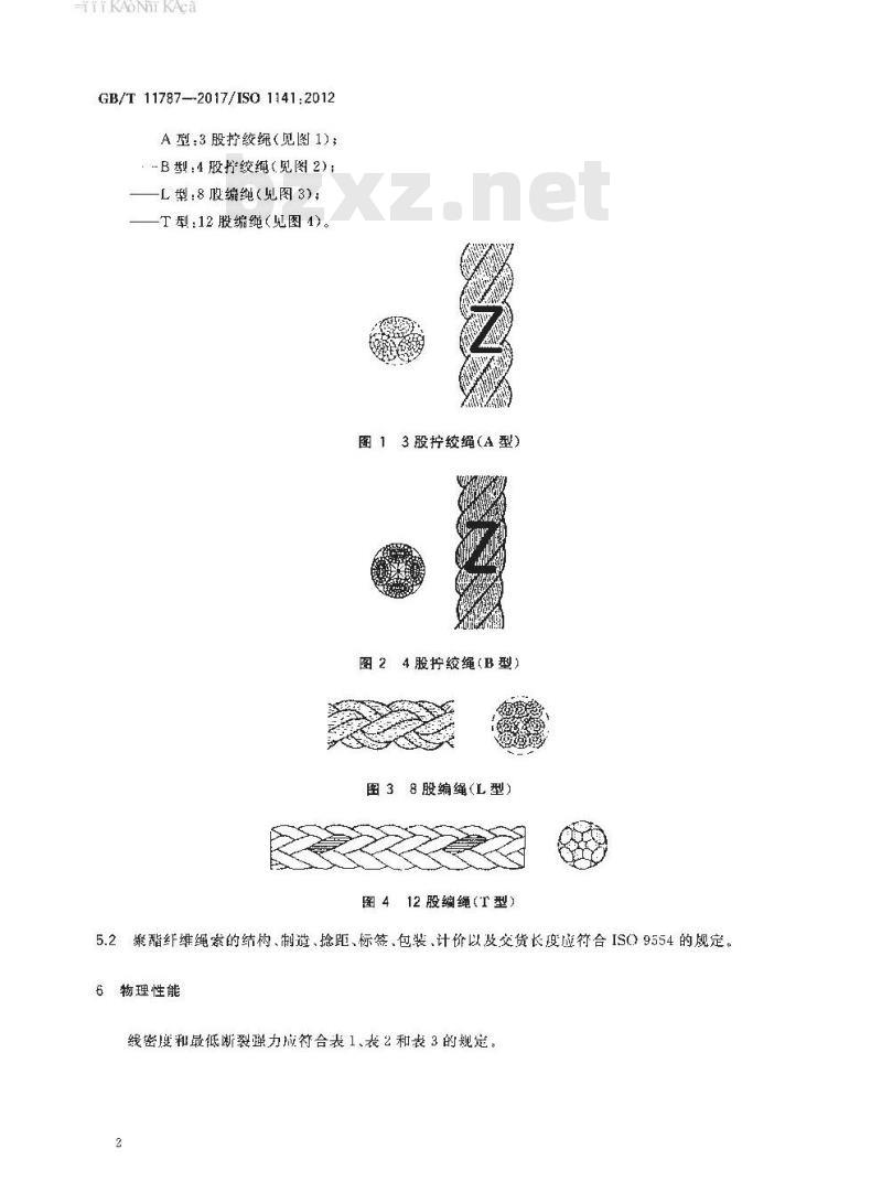 GB/T 11787-2017 纤维绳索 聚酯 3股、4股、8股和12股绳索 GB/T 11787-2017 纤维绳索 聚酯 3股、4股、8股和12股绳索