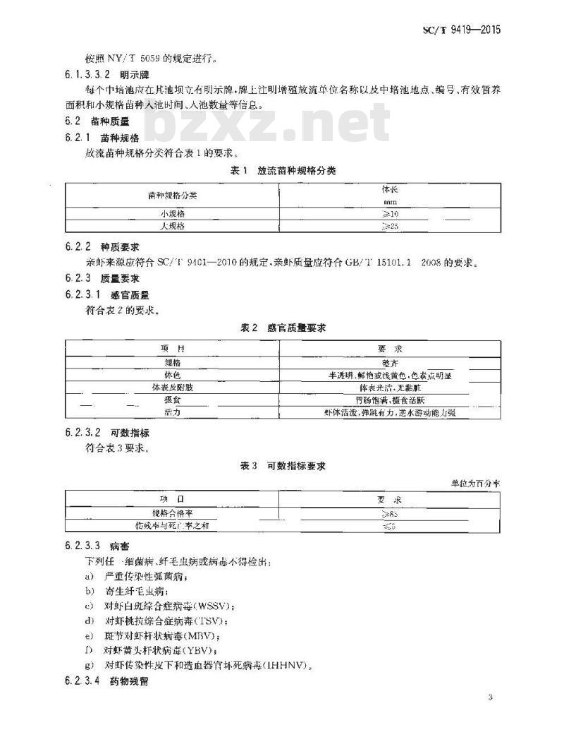 SC/T 9419-2015 水生生物增殖放流技术规范 中国对虾 SC/T 9419-2015 水生生物增殖放流技术规范 中国对虾