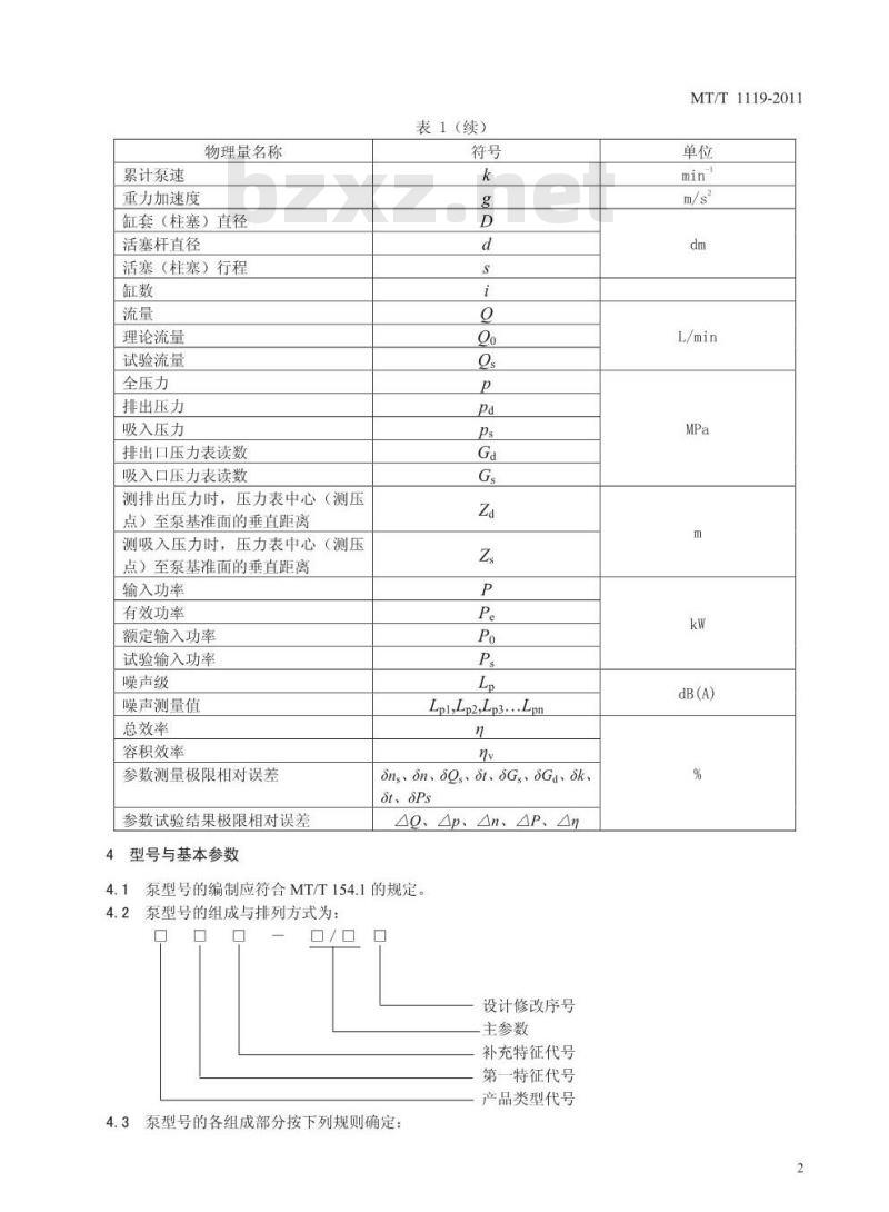 MT/T 1119-2011 煤矿坑道钻探用往复式泥浆泵 MT/T 1119-2011 煤矿坑道钻探用往复式泥浆泵