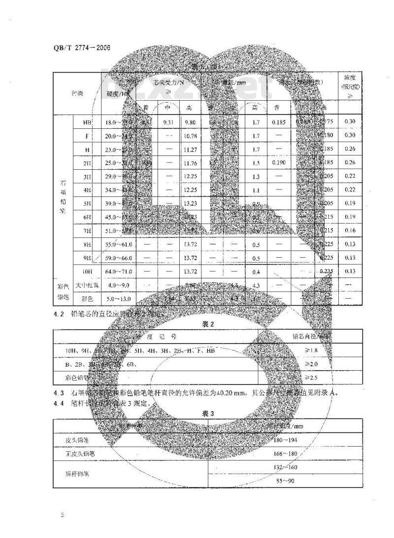 QB/T 2774-2006 铅笔 QB/T 2774-2006 铅笔