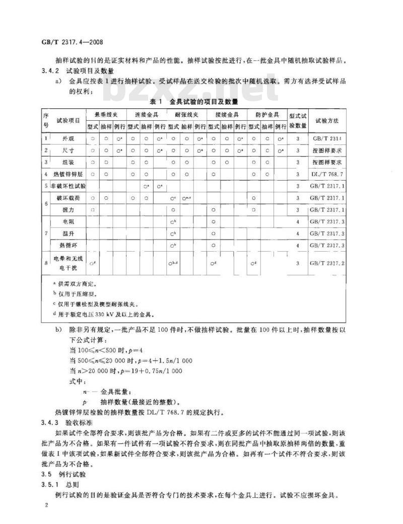 GB/T 2317.4-2008 电力金具试验方法 第4部分:验收规则 GB/T 2317.4-2008 电力金具试验方法 第4部分:验收规则