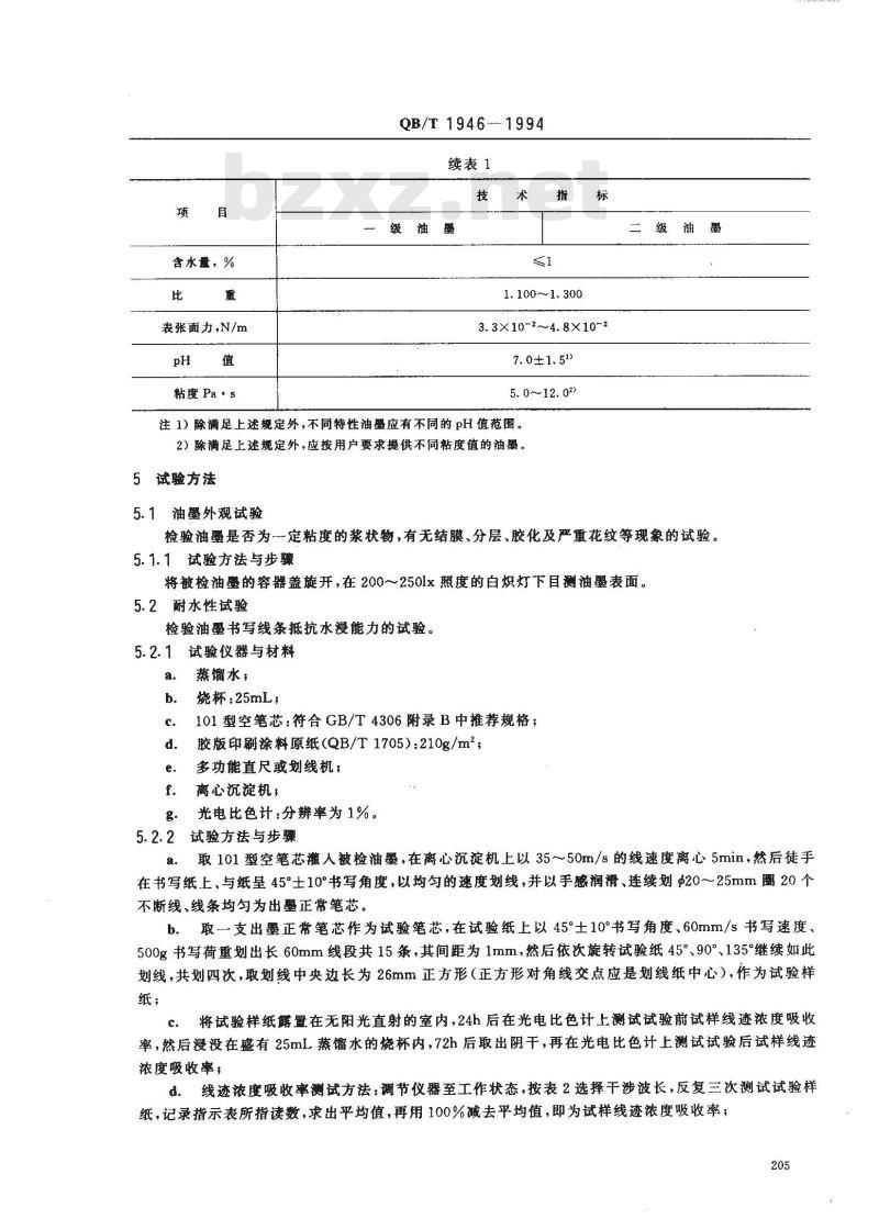 QB/T 1946-1994 圆珠笔用油墨 QB/T 1946-1994 圆珠笔用油墨