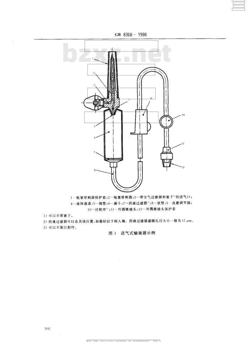 GB 8368-1998 一次性使用输液器 GB 8368-1998 一次性使用输液器