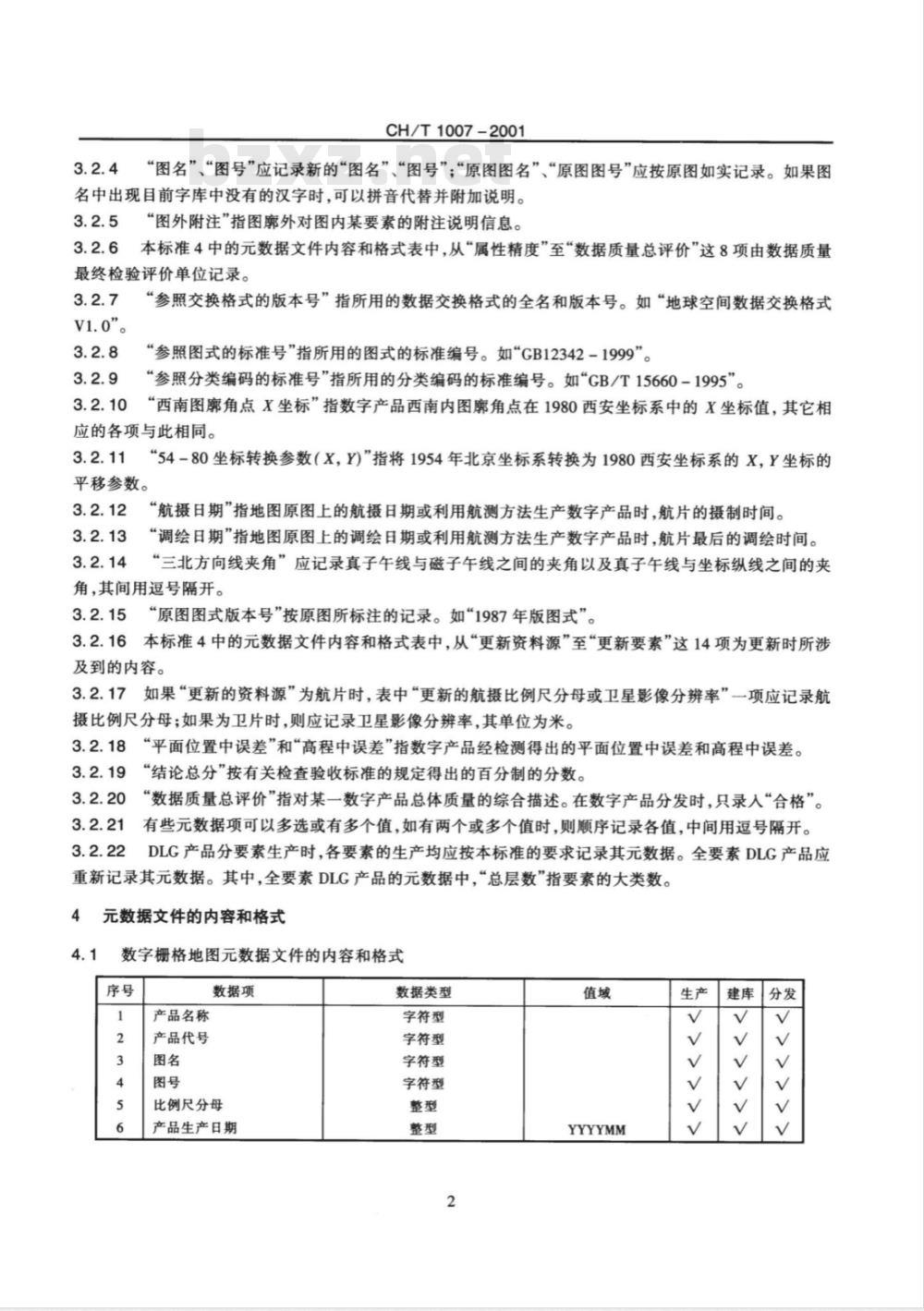 CH/T 1007-2001 基础地理信息数字产品数据 CH/T 1007-2001 基础地理信息数字产品数据