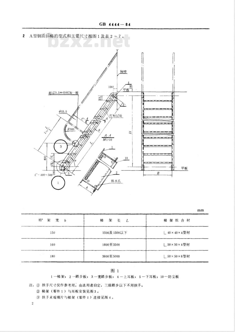CB/T 81-1999 船用钢质斜梯 CB/T 81-1999 船用钢质斜梯
