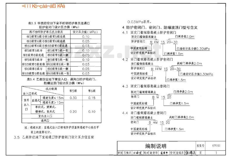 07FJ03 防空地下室建筑设计示例 07FJ03 防空地下室建筑设计示例