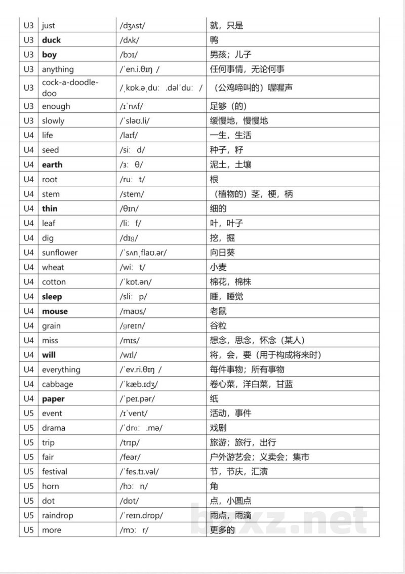 (2026年春新版)外研版四年级英语下册单词表 (2026年春新版)外研版四年级英语下册单词表